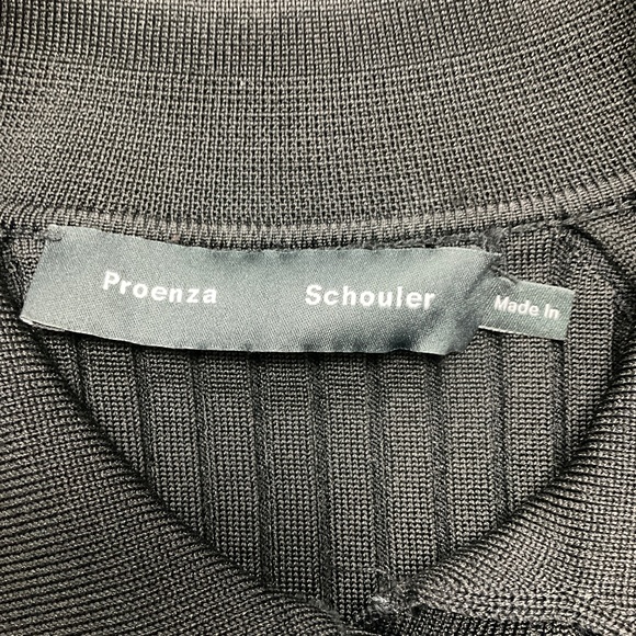 PROENZA SCHOULER BLACK RIBBED KNIT CARDIGAN SWEATER - Picture 4 of 6